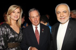 Arianna Huffington with Mayor Michael Bloomberg and Imam Feisal Rauf