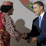 Obama and Gadhafi all smiles