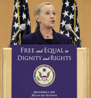 Hillary Clinton announces international gay agenda in Geneva