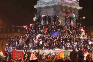 Hollande election celebration