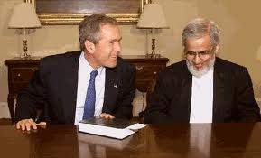 BushKoran Geroge W. Bush with hand or Koran