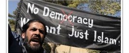 An Afghan student screams against democracy and demands only Sharia.