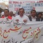 Pakistan Christians march in protest against religious persecution.
