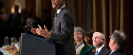 Obama attacks Christian history at prayer breakfast. (Photo from White House Internet site)