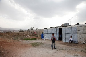 Syrian refugee children in a camp in Lebanon. 