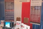 Religious Freedom Coalition booth at the 2013 Values Voter Summit exposing the evils of Saudi Arabia