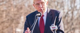 William Murray speaking at the site of the drafting of the Virginia Act Establishing Religious Freedom in 1777.