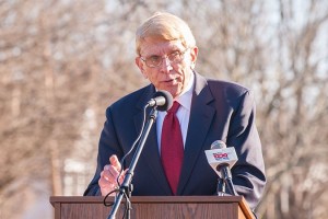 William Murray speaking at the site of the drafting of the Virginia Act Establishing Religious Freedom in 1777.