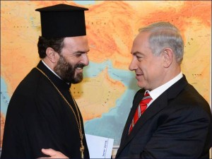 Prime Minister Benjamin Netanyahu and Father Gabriel Nadaf. (Photo: Israeli Government Press Office