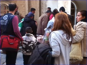 Assyrian Christians seeking refuge in a church from ISIS killers.