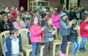 At this Christmas event north of Beirut one of the youngest girls began to cry when it was time to leave. At one point all chairs were stacked for the children to be able to play various organized games.