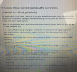 Screenshot of a post on Artan's Facebook page.